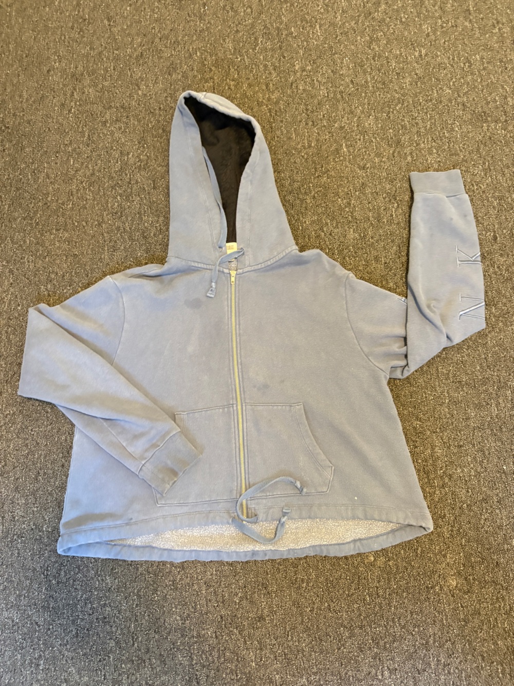 PINK Victoria's Secret Light Blue Zip-Up Sherpa-Lined Hoodie